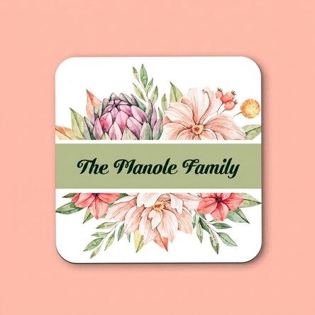 Personalisierter Gläserhalter mit Text – Flowers