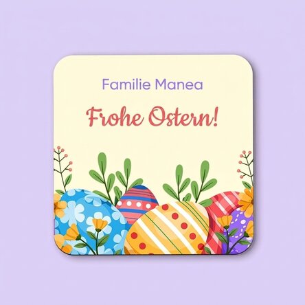 Personalisierter Gläserhalter mit Botschaft – Frohe Ostern!