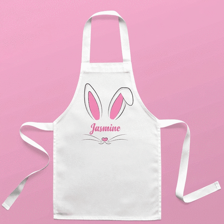 Personalised children's apron with text - Bunny