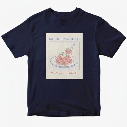 Personalisiertes Baumwoll-T-Shirt mit Aufdruck – Spaghetti