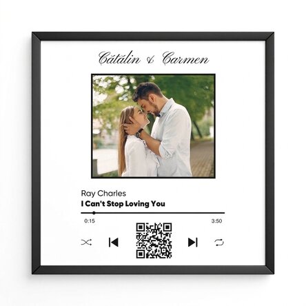 Individuell gestaltetes Bild mit Foto, QR-Code und Text – Unser Lied