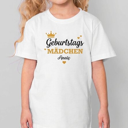Personalisiertes Baumwoll-T-Shirt für Kinder mit Aufdruck – Birthday