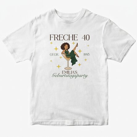 Personalisiertes Baumwoll-T-Shirt mit Aufdruck – Naughty