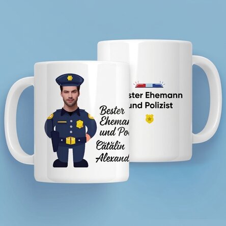 Personalisierte Tasse mit Text – Für Polizisten