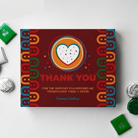 Personalised box of chocolates with message - Colourful appreciation