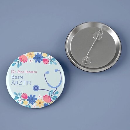 Personalisiertes Button mit Text – Arzt
