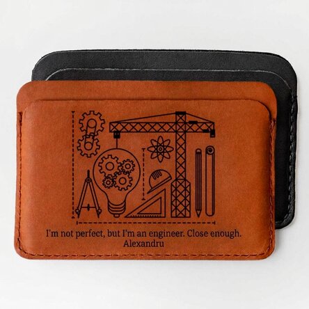 Personalised leather wallet with message - Engineer