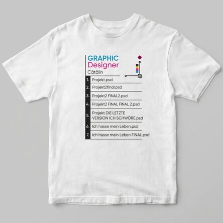 Personalisiertes Baumwoll-T-Shirt mit Aufdruck – Grafikdesigner