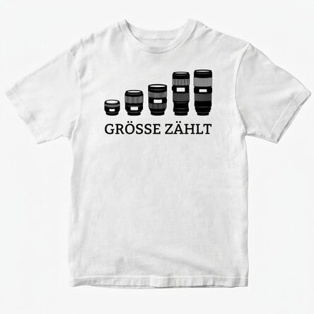 Personalisiertes Baumwoll-T-Shirt für Fotografen – Size Matters
