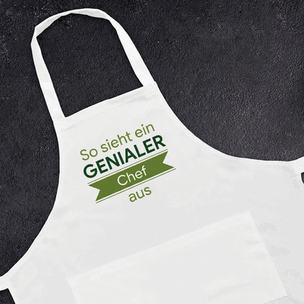 Individuell gestaltete Schürze mit Botschaft – Awesome Chef