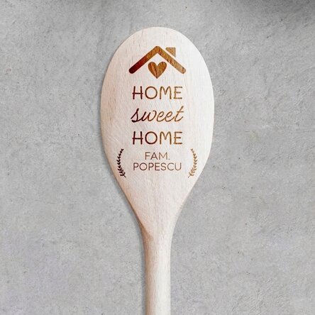 Personalisierter Holzlöffel mit Text – Home