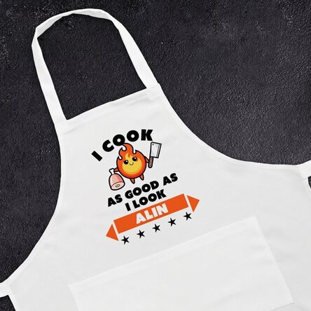 Personalised apron with name - AS GOOD AS I LOOK