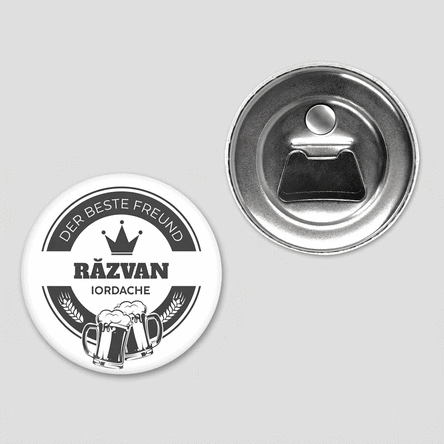 Personalisierter Flaschenöffner mit Magnet und Aufdruck – Bier