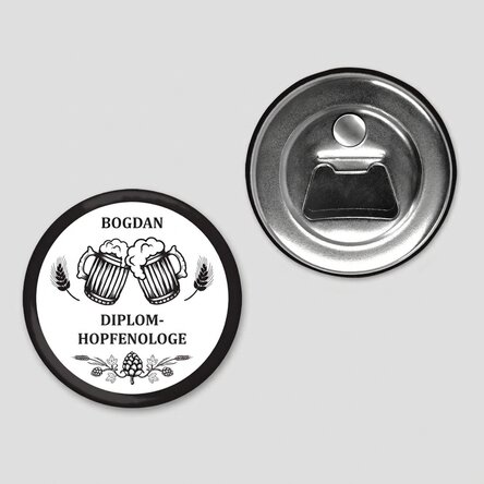 Personalisierter Flaschenöffner mit Magnet und Botschaft – Bier