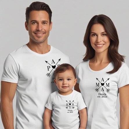 Personalisiertes Baumwoll-T-Shirt für Kinder/Erwachsene – Family