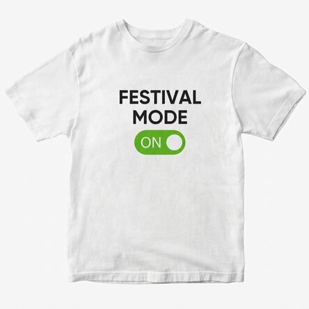 Personalisiertes Baumwoll-T-Shirt mit Aufdruck – Festival Mode