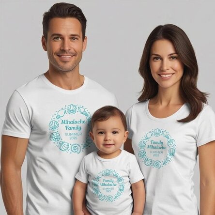 Personalisiertes Baumwoll-T-Shirt für Kinder/Erwachsene – Urlaub am Meer