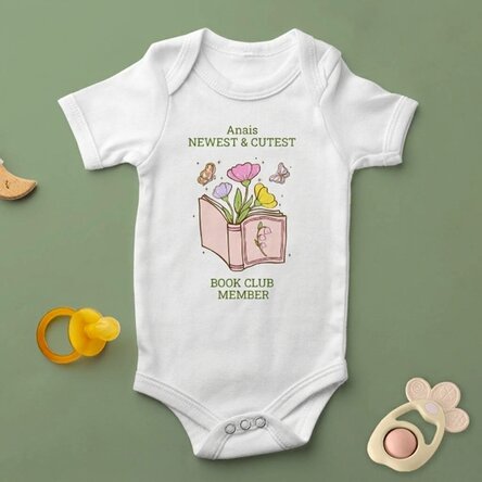 Personalised baby bodysuit with text - Books