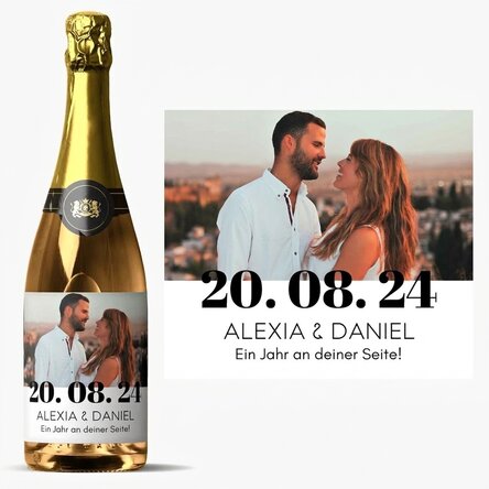 Personalisierter Sekt mit Foto und Text – Geburtstag