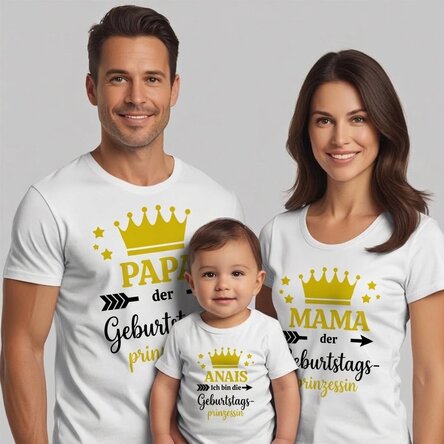 Personalisiertes Baumwoll-T-Shirt für Kinder/Erwachsene – Geburtstag
