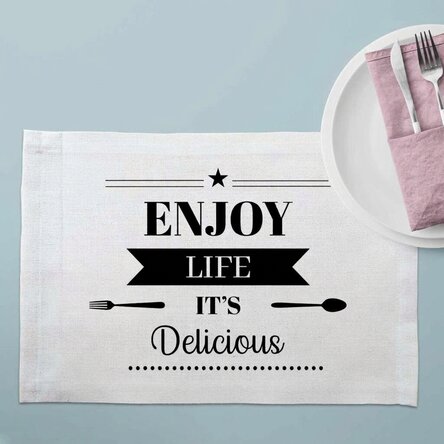 Personalisierter Tellerhalter mit Text – Delicious
