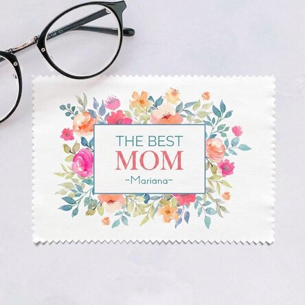 Personalised cloth for cleaning screens/glasses - Flowers