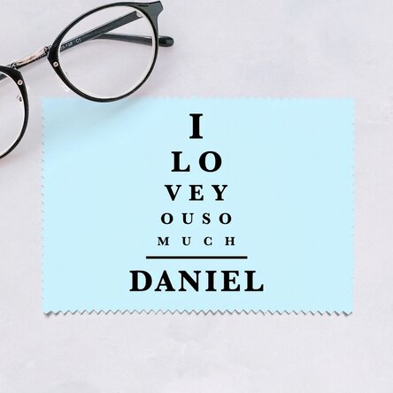 Personalised cloth for cleaning screens/glasses - Vision test