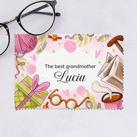 Personalised cloth for cleaning screens/glasses - The best grandmother
