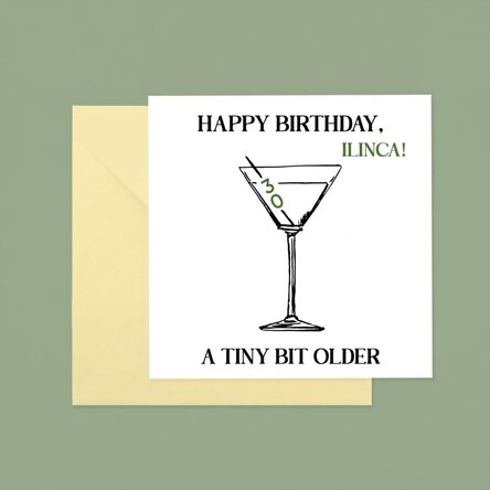 Personalised square card with text - Happy Birthday!