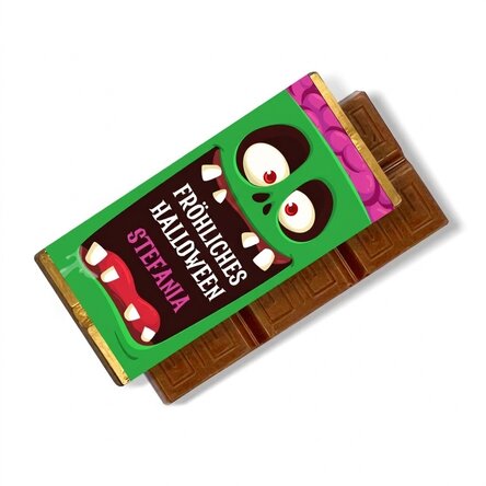 Personalisierte Mini-Schokoladentafel mit Aufdruck – Happy Halloween