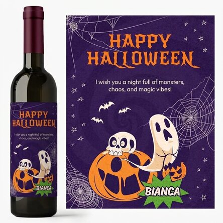 Personalised wine with message - Stay spooky