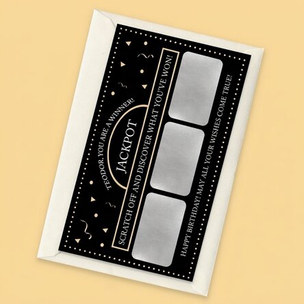 Personalised scratch card with text - Jackpot