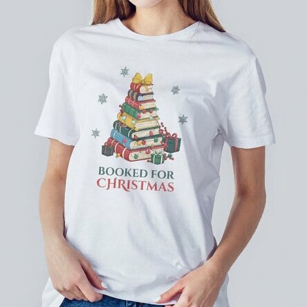 Personalisiertes Baumwoll-T-Shirt mit Weihnachtsaufdruck – Books