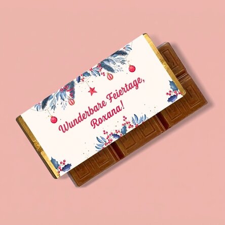 Personalisierte Mini-Schokoladentafel mit Text – Weihnachten