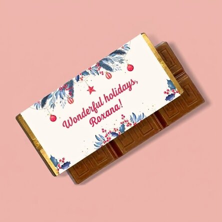 Personalisierte Mini-Schokoladentafel mit Text – Weihnachten