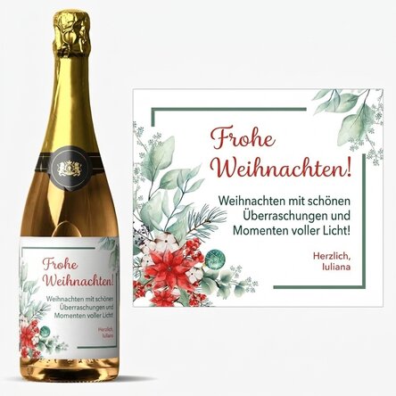 Personalisierter Sekt mit Text – Weihnachten