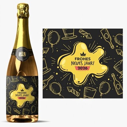 Personalisierter Sekt mit Aufdruck – Silvesterparty