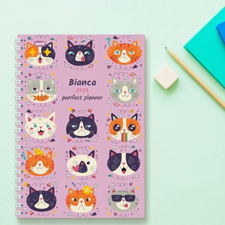 Personalisiertes Notizbuch mit Text – Cats