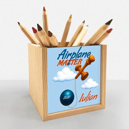 Personalisierter Stifthalter mit Text – Airplane Master