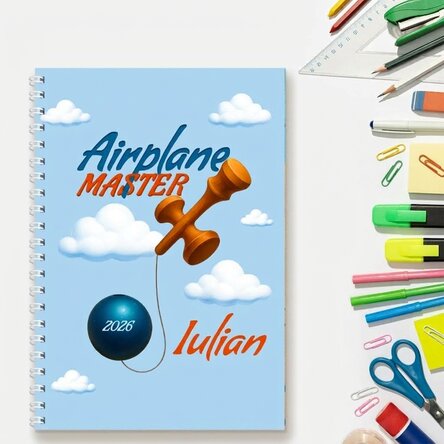 Personalisiertes Notizbuch mit Text – Airplane Master