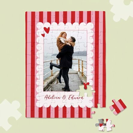 Individuell gestaltetes Puzzle mit Foto und Text – Love