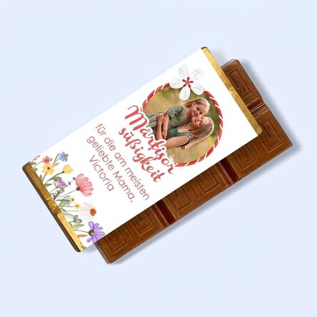 Personalisierte Mini-Schokoladentafel mit einer Botschaft und einem süßen Foto