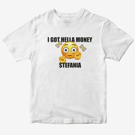 Personalisiertes Baumwoll-T-Shirt mit Aufdruck – „I got hella money“