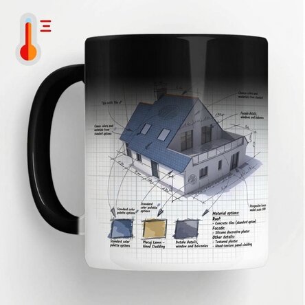 Personalisierte Thermobecher mit Text für Architekten