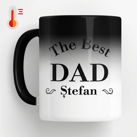 Personalised heat-sensitive mug with text – The Best Dad