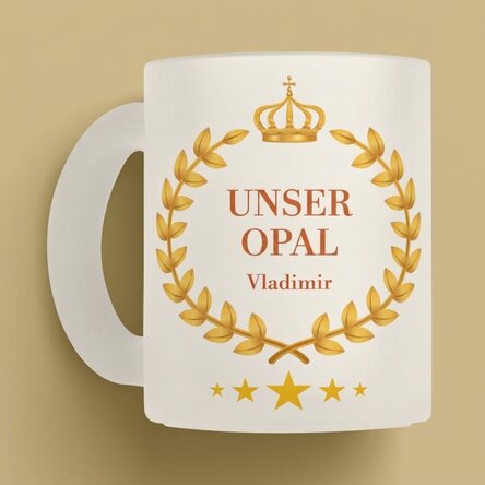 Personalisierter Glasbecher mit Text – Unser Großvater
