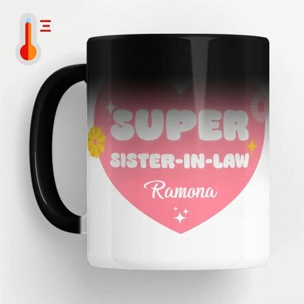 Personalisierte Thermobecher mit Aufdruck – „Super Schwägerin“