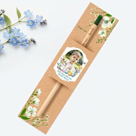 Personalisierter pflanzbarer Bleistift mit Botschaft und Foto