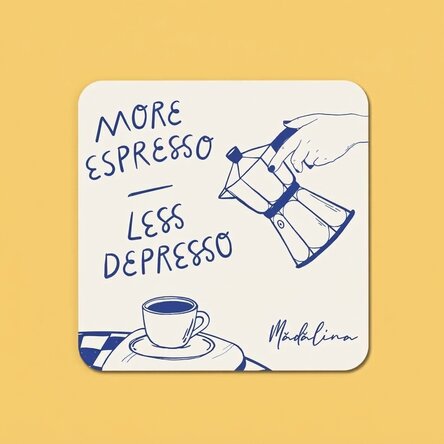 Personalisierter Untersetzer mit Namen – More Espresso