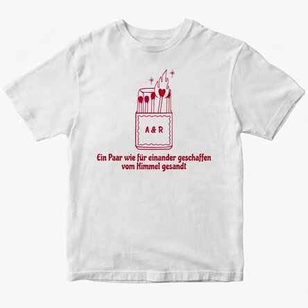 Personalisiertes Baumwoll-T-Shirt mit Initialen – Heaven